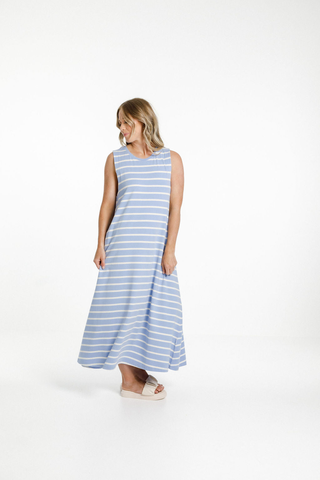 Bella Dress - Sale - Cerulean Stripes