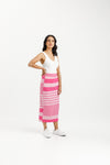Violet Midi Skirt - Irregular Pink Stripe