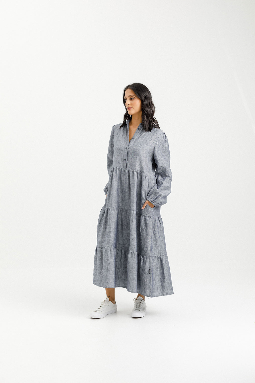 Long Sleeve Khloe Dress - Grey
