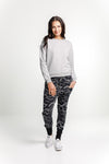 Camilla Crew - Winter Weight - Sale - Pewter with Embroidered X