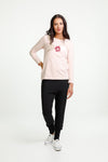 Long Sleeve Taylor Tee - Winter Weight - Sale - Peach with Meta Floral Bouquet Print