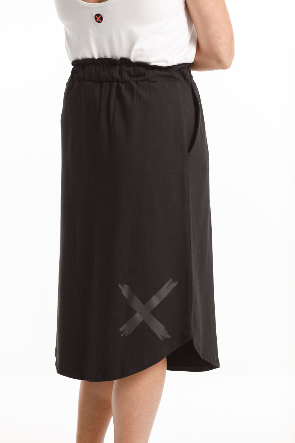 Midi Skirt - Sale - Black with Matte Black X