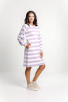 Laylah Dress - Winter Weight - Sale - Violet Stripe