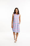 Jane Singlet Dress - Sale - Lollipop & Sky Stripe