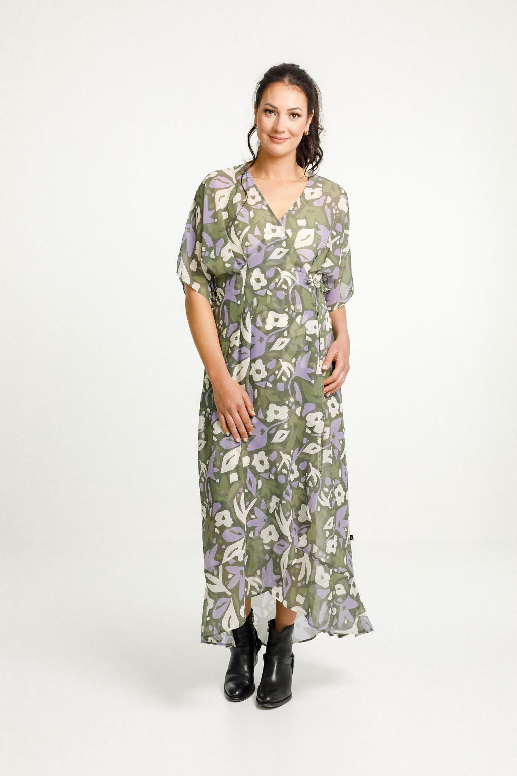 Courtney Dress Sale - Meta Floral with Latte Slip